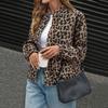 Autumn Women's Long Sleeve Brown Leopard Jacket Vintage Fashion Leopard Jacket