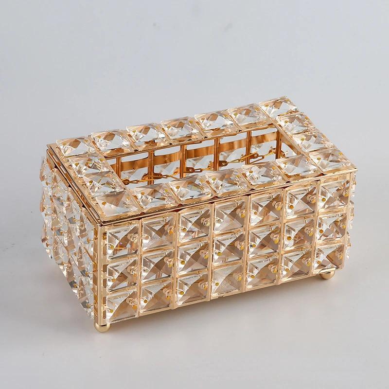Tissue Box Bar Napkin Box Crystal Cube Napkin Dispenser Square Bedroom Office Hotel Cafe Coffee European-style