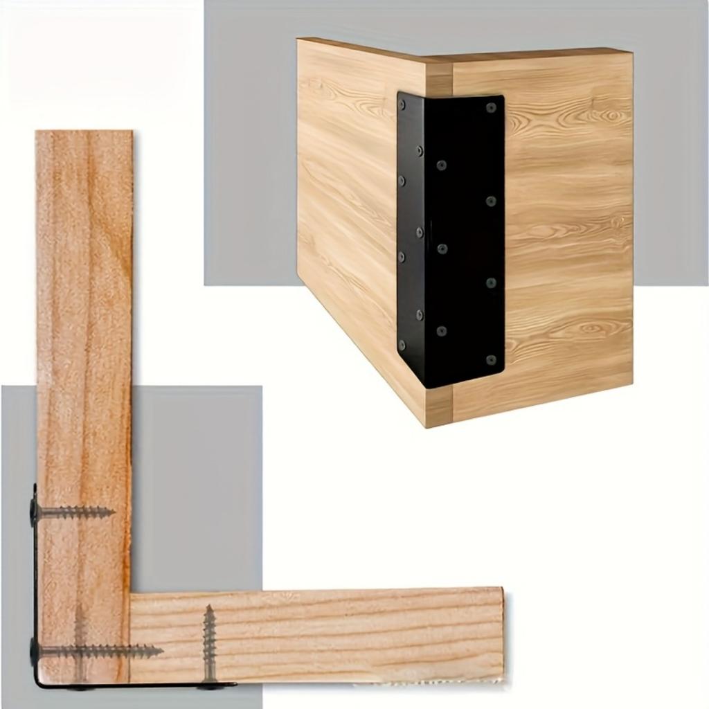 60pcs 160mm Large L-Shaped Corner Braces with 56 Screws - 90 Degree Heavy-Duty Bracket for Bed, Shelf, Fence Reinforcement