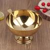.1Pc Gold Stainless Steel Ice Cream Cup Salad Bowl With Fork Dessert Fruit Plate Snack Dish Wine Cup Home Kitchen Bar Tableware