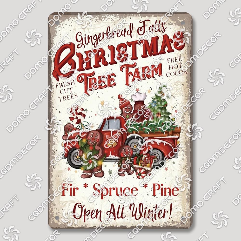 Merry Christmas Hot Cocoa Chocolate Poster Tin Signs Retro Elk Santa Claus Cookies Metal Plate Cafe Kitchen Home Decor Gift