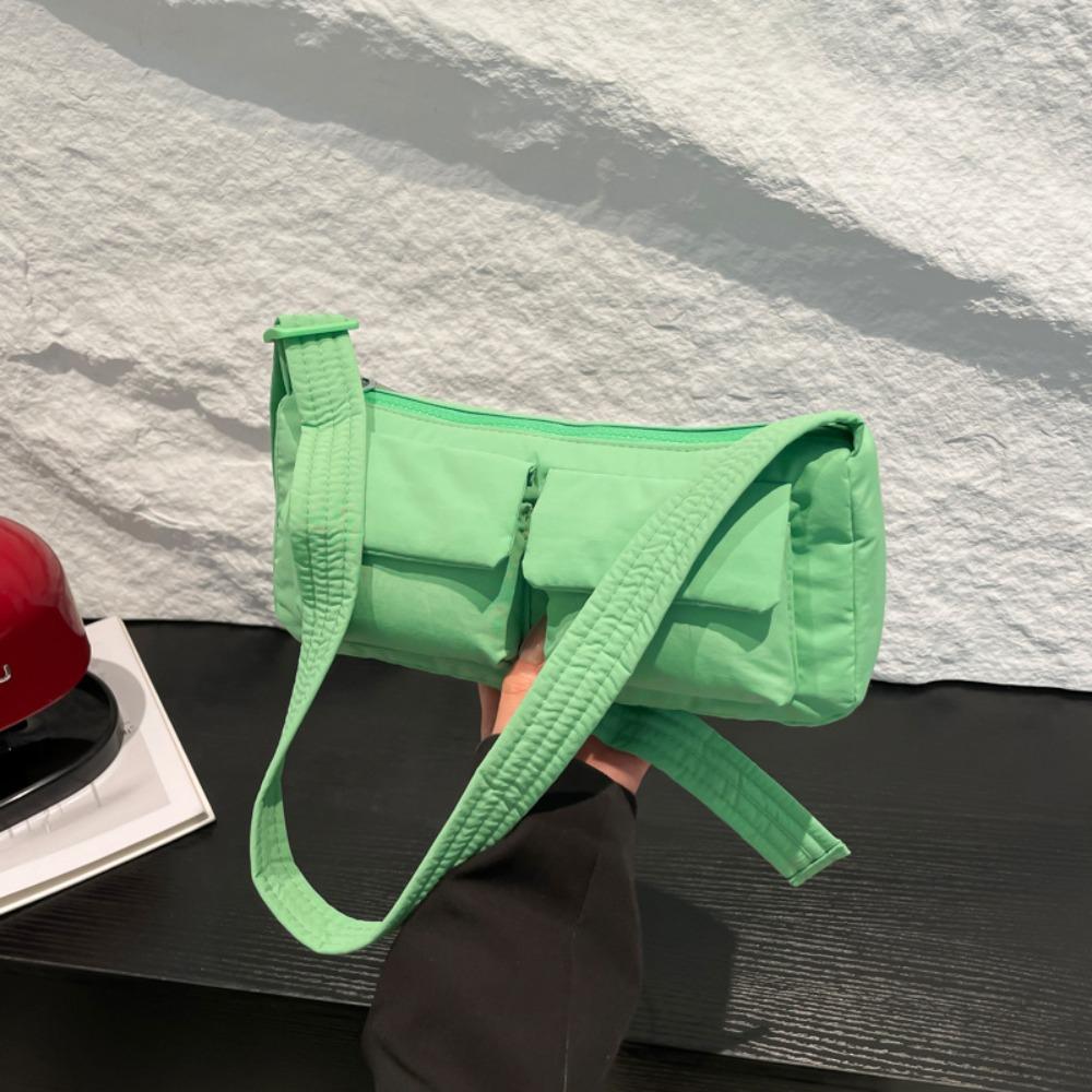

Lightweight Cross Body Bag Nylon Messenger Bag Korean Single Shoulder Bag For Men Women зелёный