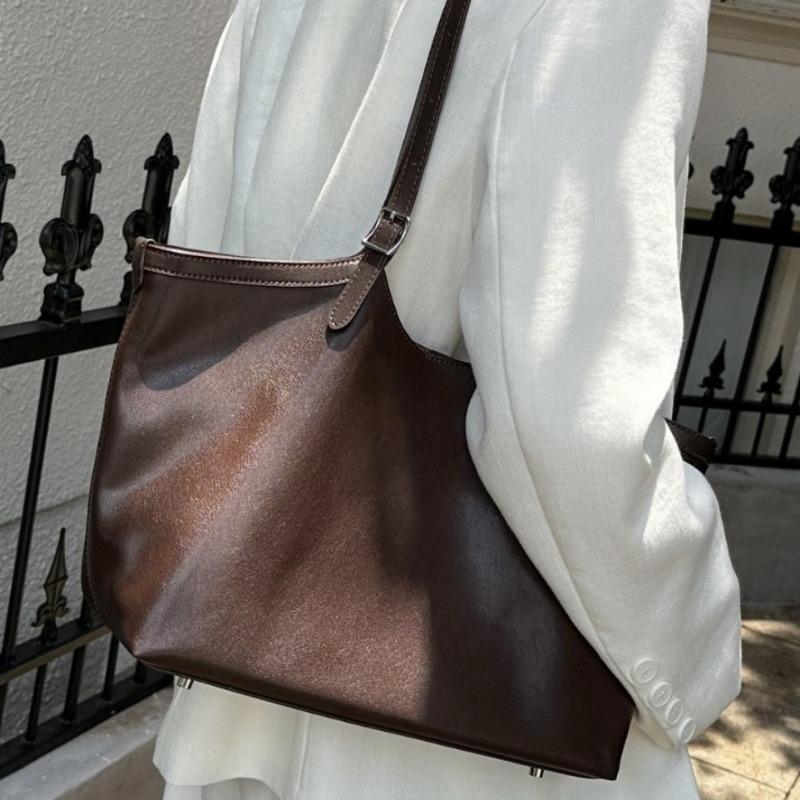 Simple Commuting Genuine Leather Tote Bag Shoulder Bag Large Capacity Women's Bag Underarm Bag Handbag