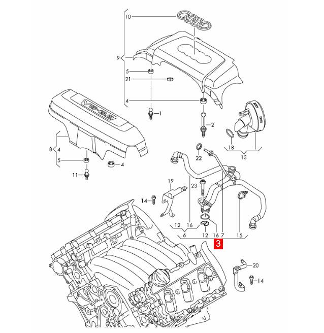 Exhaust Pipe 06E103217K Ventilation Auto Parts 103130 Suitable for Auto Use