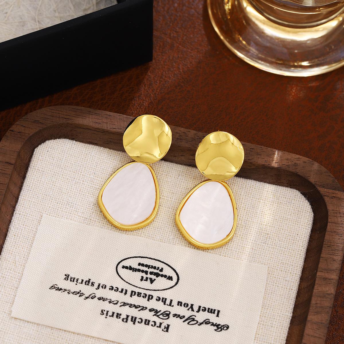 Retro Simple Sequined Irregular Earrings, Light Luxury High-End Fashion Temperament Earrings For Women