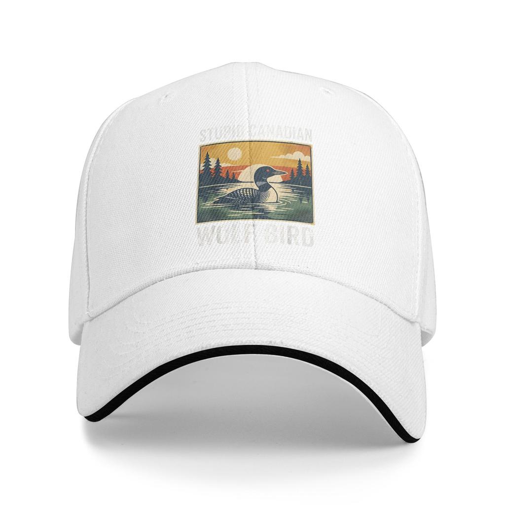 Stupid Canadian Wolf Bird Funny Loon Sun Baseball Cap Summer Men Women Print Trucker Hat Sunscreen Hiking Fishing Snapback Cap