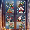 9 Stück/Set Weihnachten Statisch haftende Aufkleber Fensteraufkleber Weihnachtsmannszene Festliche Fensteraufkleber Weihnachts-Heimparty-Dekor