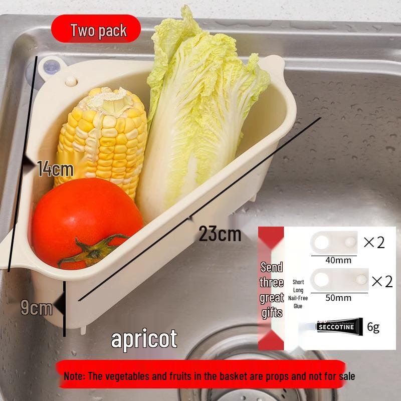 Vegetable Washing Basin Drain Basket & Filter Net for Kitchen Sinks