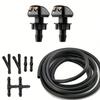 1 Set of Universal Car Windshield Wiper Nozzle 39.37 Inch Hose 6 Connectors 2 Dual Hole Water Spray Nozzles