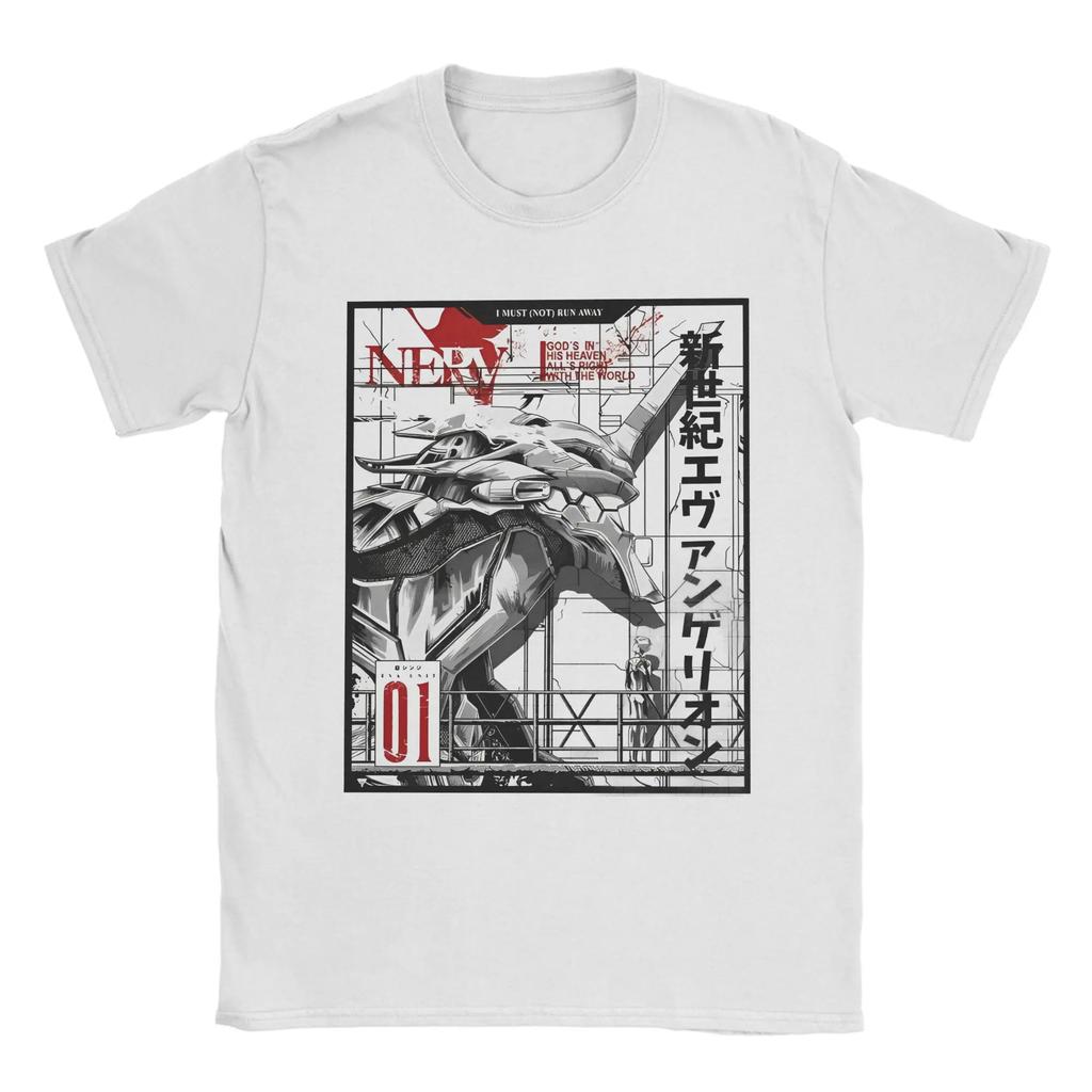 EVA Anime Printing Cotton T-shirt Men and Women Comfortable Fashion Street Y2K Summer Absorb Sweat Loose T-shirt