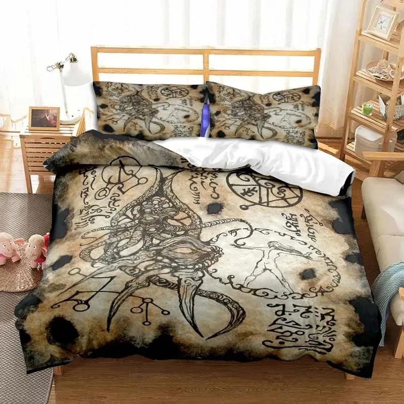 Demon Satanic Skull Duvet Cover Set Satan Bedding Sets Comforter Set Single Double King Quilt Cover Comforter Cover Set