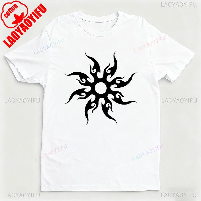 Two Time Unisex Unisexs Black Abstract Floral Geometric Print Tshirt Harajuku Graphic T Shirts Anime Clothes Cotton Y2k Clothes