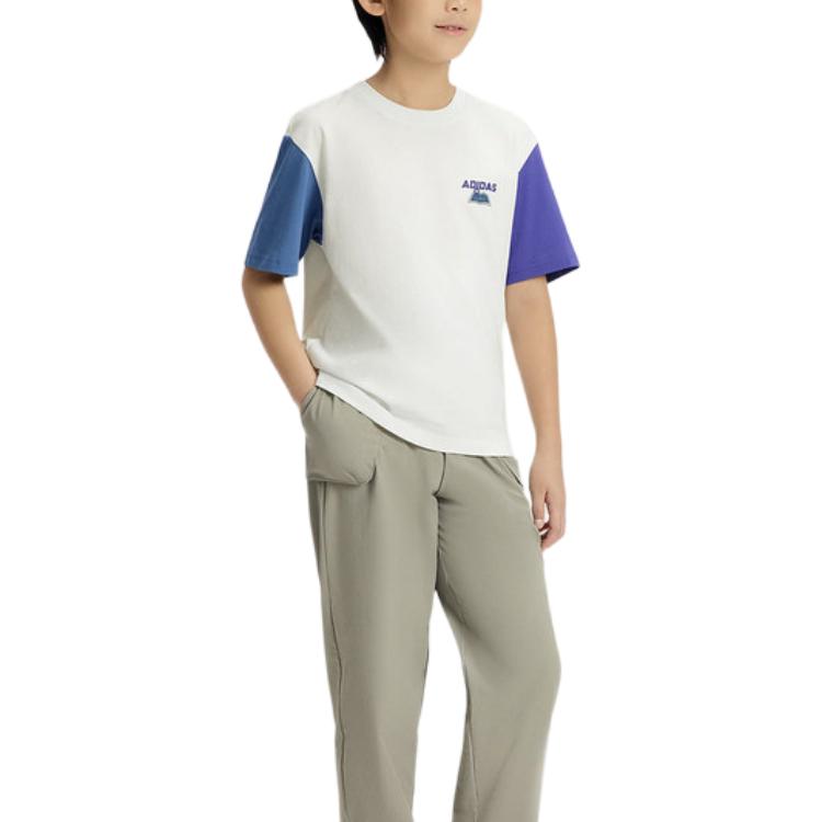 adidas Round Neck Pullover Skin-Friendly Short Sleeve T-Shirt Kids Tops KH0267