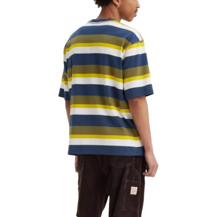 Levis Striped Minimalist Round Neck Pullover Short Sleeve T-Shirt Men Tops Multicolor A5850-0011