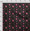 oneOone Cotton Flex Black Fabric Asian Retro Floral Craft Projects Decor Fabric Printed By The Yard 40 Inch