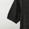 Gestrickte T-Shirts, einfarbig, Rundhalsausschnitt, kurze Ärmel, lockere Pullover-Oberteile, Retro-Stil, stilvolle Damenblusen aus glänzendem Eisseiden-Chiffon