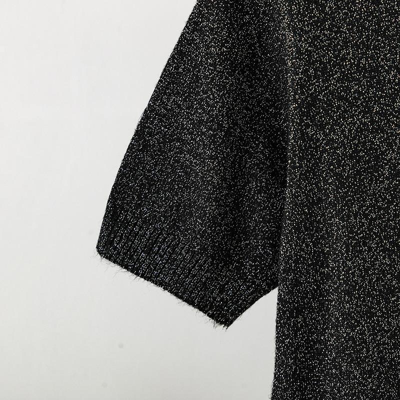 Pletená trička Jednobarevná Kulatý výstřih Krátký rukáv pro ženy Volné pulovrové topy Retro styl Stylové dámské Lesklé ledové hedvábí Šifonové halenky Košile