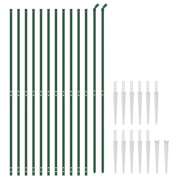 VidaXL Clôture en Treillis Métallique et Piquet d'Ancrage, Panneau de Clôture Décoratif, Barrière de Protection Jardin Patio 154111