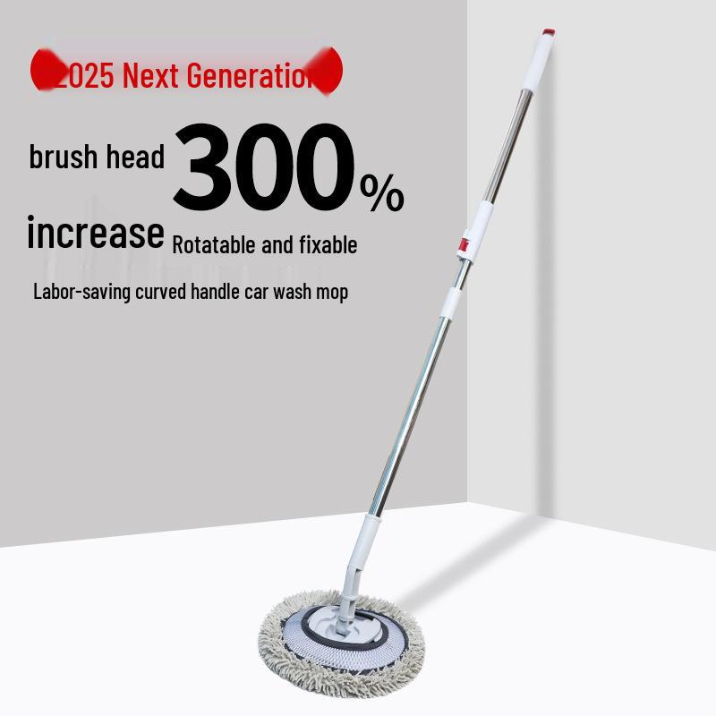 Telescopic Soft Bristle Car Wash Mop with Bendable Handle - Safe for Paint and Dust Removal