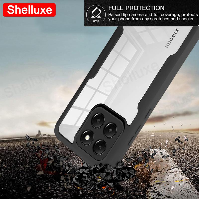 360 Full Body Front+Back Clear Case Shelluxe For Xiaomi 14 14T Pro Mi 14 Mi14 Ultra Mi14T Pro Silicone Double Sided Phone Cover