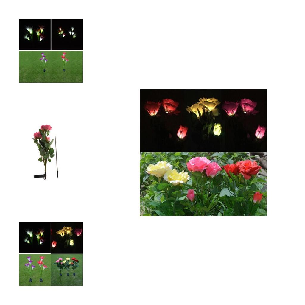 Versatile Solar Power Lily Rose Garden Stake Lamp Enhancing Landscape With Timeless Charm