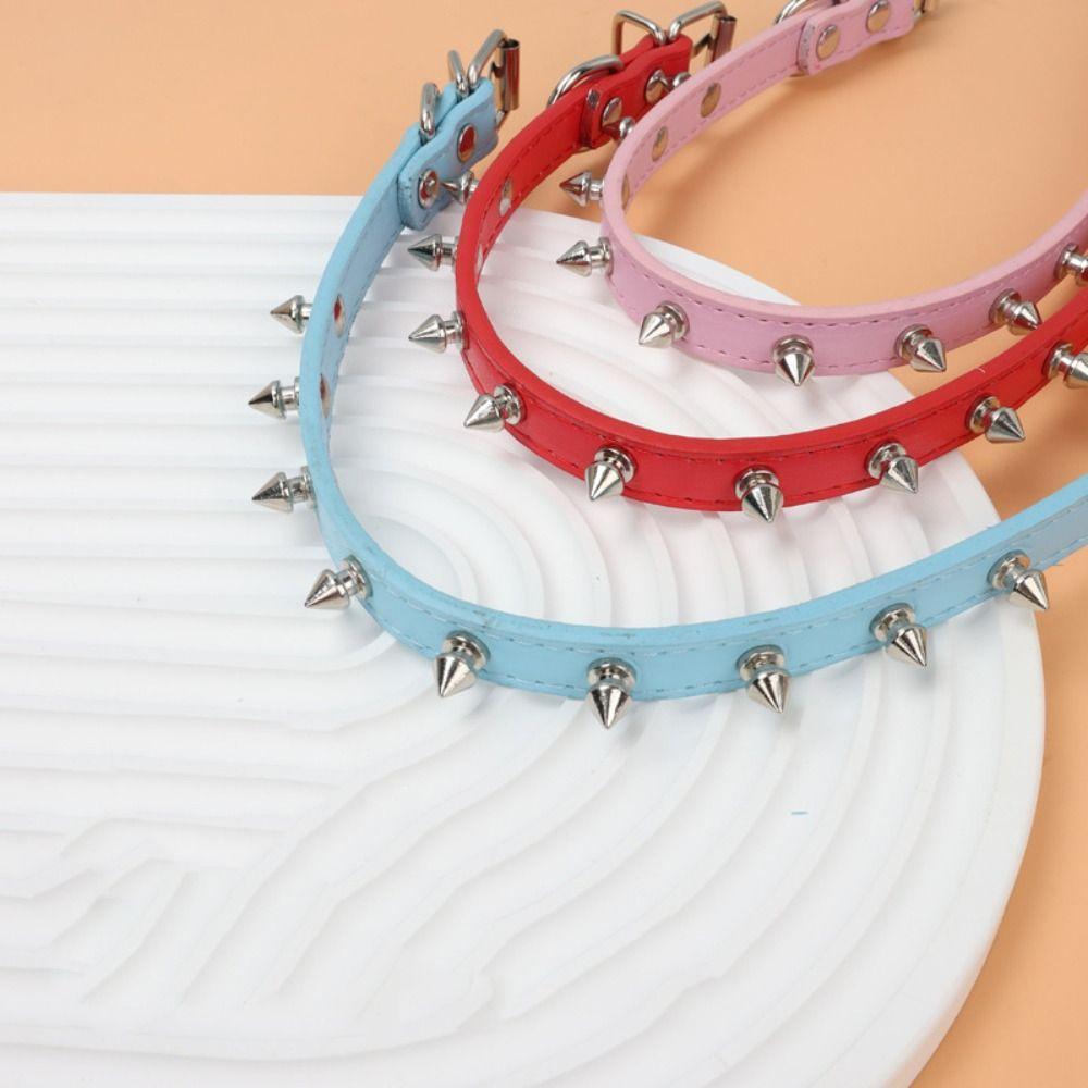 Buntes Katze Hundehalsband Leder Haustier Halsband Bequem Haustier Stachel Nieten Halsbänder Katzen
