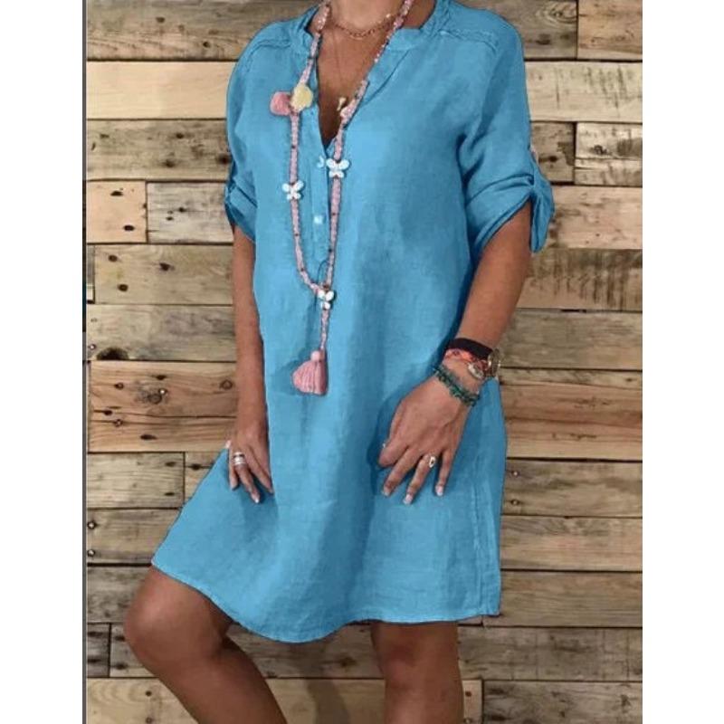 

Женское платье из хлопка и льна, разноцветное, разного размера, с открытым верхом, повседневные платья L