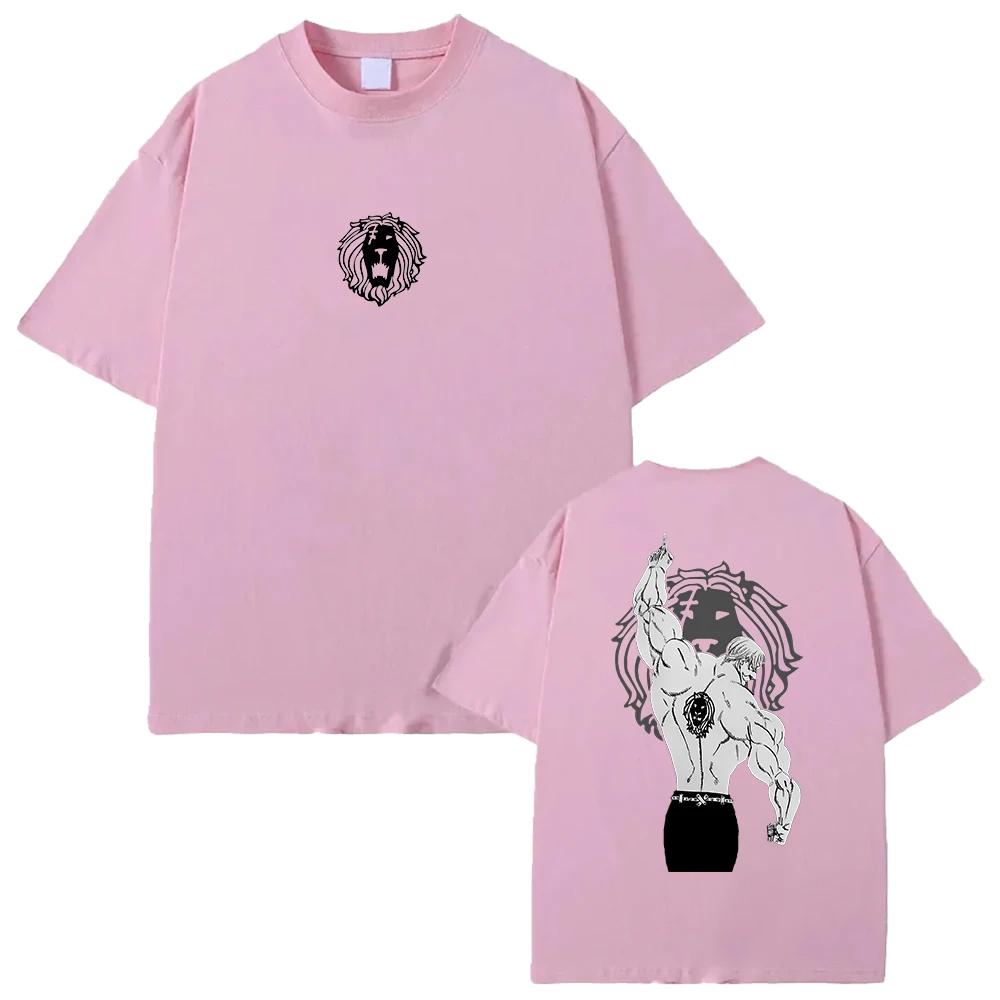 The Seven Deadly Sins Escanor Tshirt Vintage Washed Anime Unisexga Graphic Unisex Oversized Crew Neck Cotton Short Sleeve Tee Tops