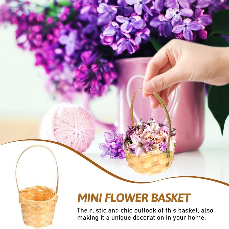10Pcs Mini Wicker Baskets Bamboo Woven Storage Basket Gift Container for Wedding Party Table Decor Craft DIY Projects