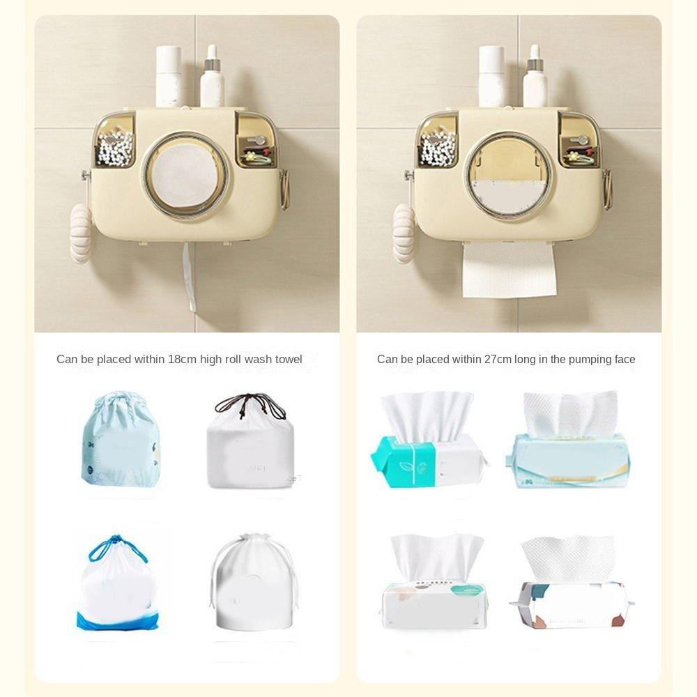 Punch-Free Toilet Paper Holder Plastic Paper Extraction Box Practical Washcloth Organizer for Home
