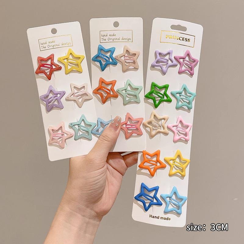 Y2K Dopamine Color Pentagram Small Hair Clip for Women & Kids - Cute Bangs & Side Hair Accessory