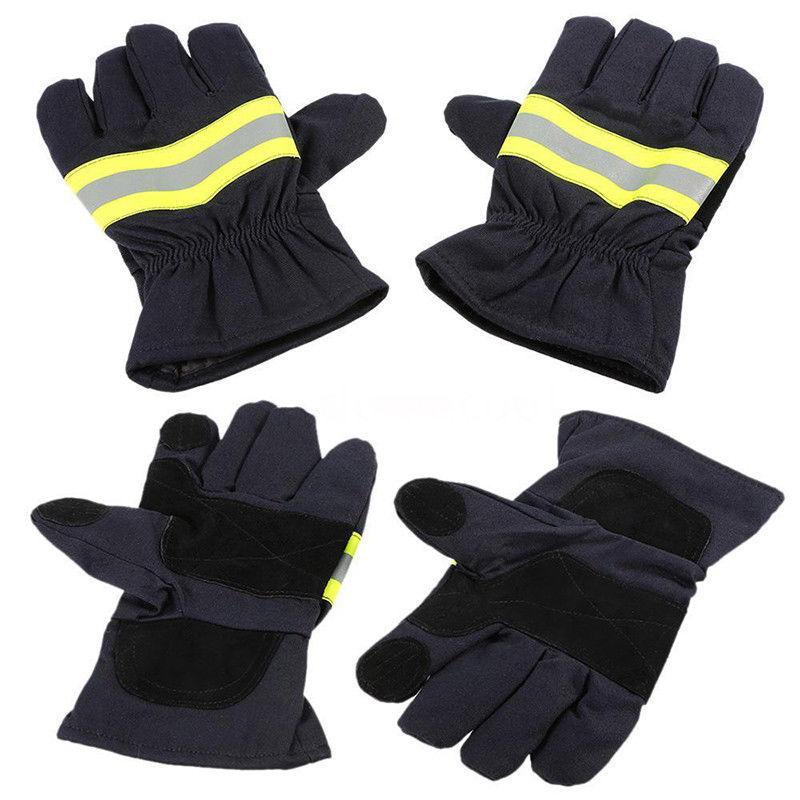 1 Pair Black Non-slip Heat Proof Gloves Fire Proof Gloves Firefighting Gloves