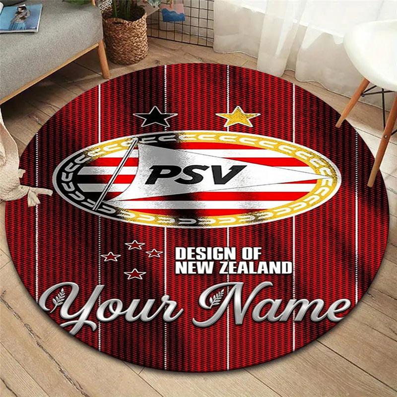Philips Sport Vereniging Custom Name Round Area Rug,Carpet Rug for Living Room Bedroom Sofa Playroom Decor,Non-slip Floor Mat