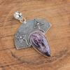 Natural Russian Charoite Gemstone 925 Sterling Silver Jewelry  Pendant 2" AJP-1983