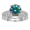 Bague Ringen Luxus D Farbe 3,0 Ct Moissanite Ring frauen Sterling Silber 925 Schmuck Vier Klauen Design Braut Sets Für Hochzeit