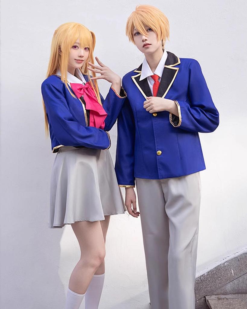 [Milky Time] Oshi no Ko Hoshino Ai, Aqua, Ruby, and Arima Kana Cosplay Halloween Anime Uniform (S, Ruby)