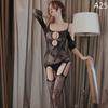 Sexy Open Crotch Fishnet Hollow Body Stockings Tights Lingerie for Women Lace Pantyhose Transparent Bodysuit Plus Size