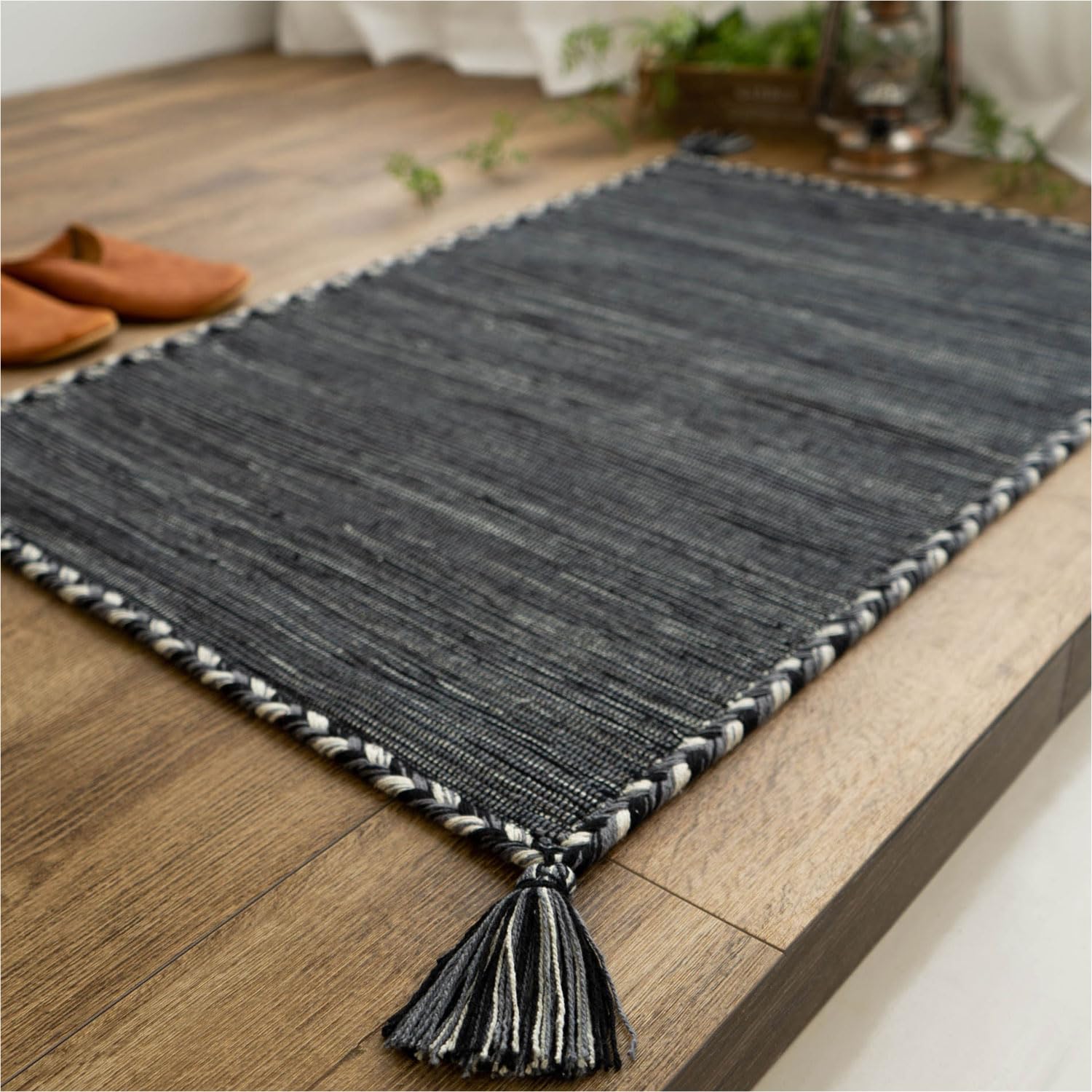 

sayang sayan Коврик ручной работы в азиатском стиле Kilim для дома Keyma 60x90 серый