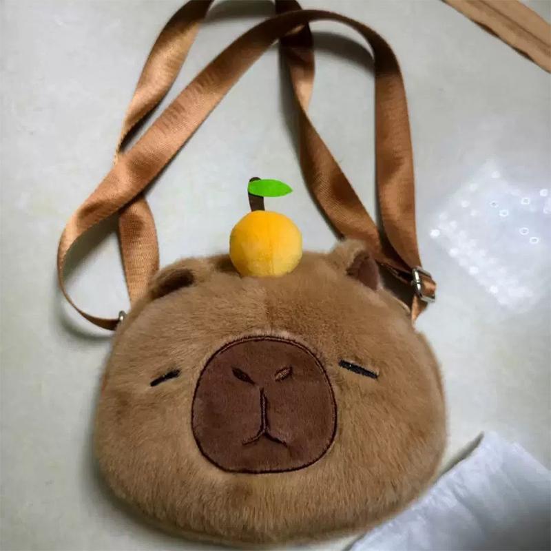 Cute Capibara Capybara Large Capacity Plush Shoulder Bag Casual Travel Crossbody Bags