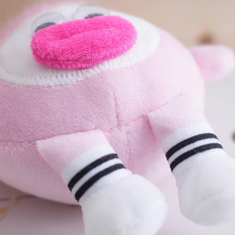 Creative Cute Sausage-Mouth Frizzy Braids Plush Keychain: Long-Haired Coal Ball Figure Doll Bag Charm