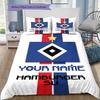 Blue Diamond Emblem Custom Name Pattern Bedding Quilt Set Quilt Cover Pillowcase Home Birthday Gift(1 * Duvet Cover + 2 * Pillowcase, Without Core)