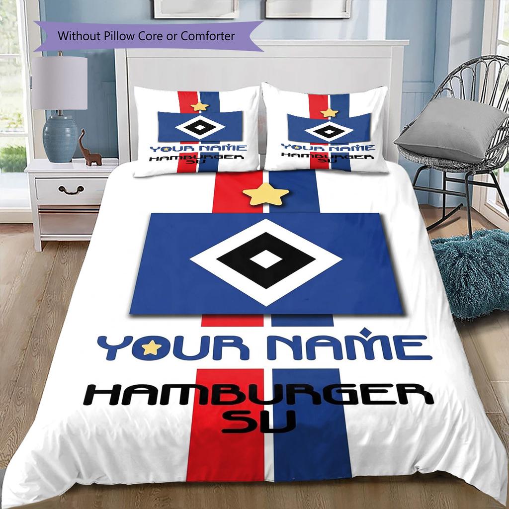 Blue Diamond Emblem Custom Name Pattern Bedding Quilt Set Quilt Cover Pillowcase Home Birthday Gift(1 * Duvet Cover + 2 * Pillowcase, Without Core)