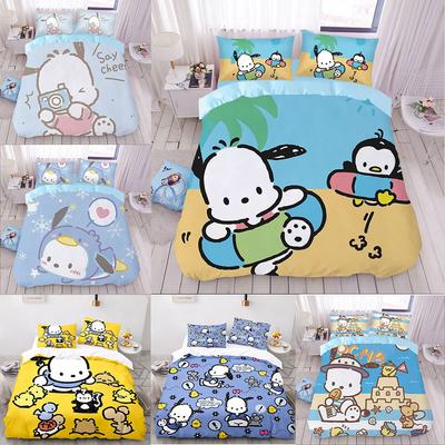 Cute Pochacco Bedding Sets Cartoon Quilt Cover Bed Cover Duvet Cover Pillow Case 2-3 Pieces Sets Kids Adult Size