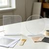 Desk Display Acrylic Photo Board Blank with Slot Base, Print Ready Panel for Office Counter and Photo Sign Use