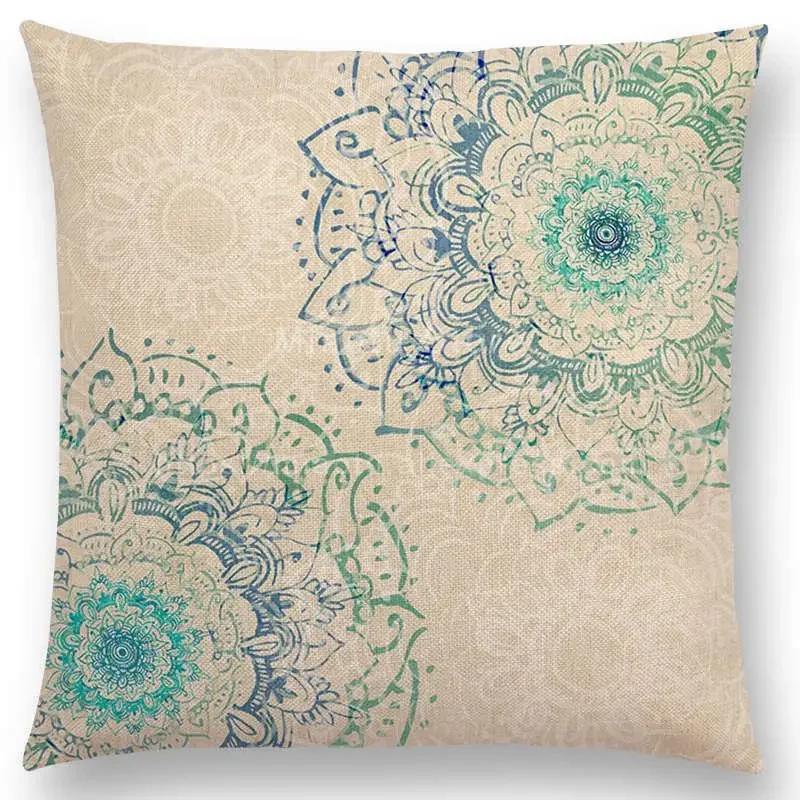 Mandalas Druck Kissenbezug Boho Stil Blume Hoffnung Bunt Wahre Seele Leben Lachen Lieben Freigeist Traum Floral Kissenbezug