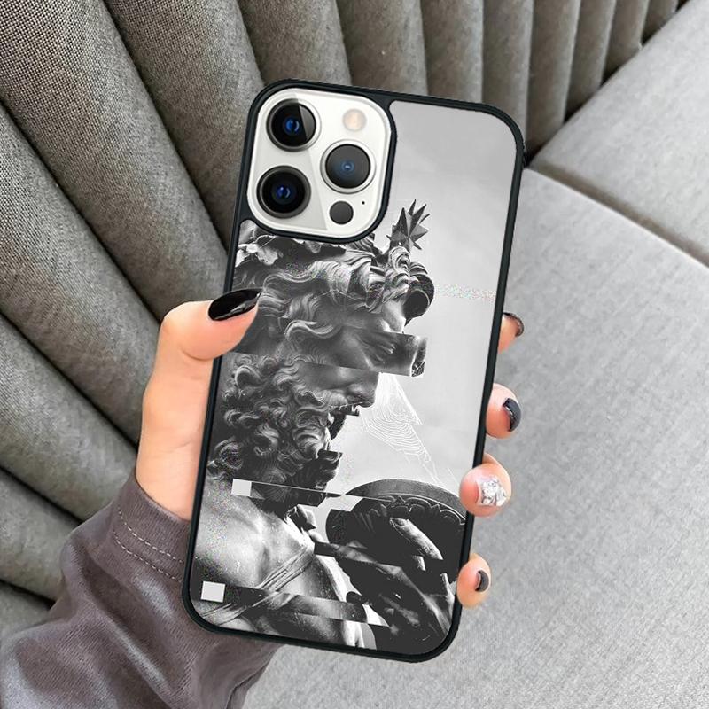 Plaster Statue Sculpture Quotes Phone Case For iPhone 17 Air 16 16e 15 13 14 Pro Max 11 12 Plus 2022 MAX Cover Coque