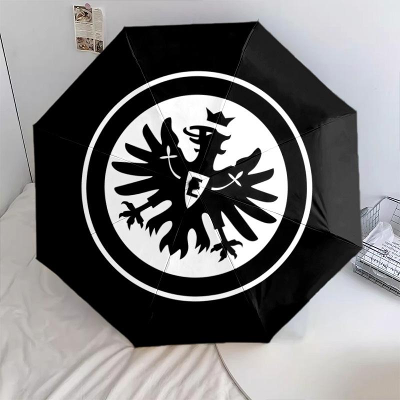 1 PC Automatic Folding Umbrella - Frankfurt Football Pattern Portable Foldable Design With 8 Ribs Christmas Birthday Gifts