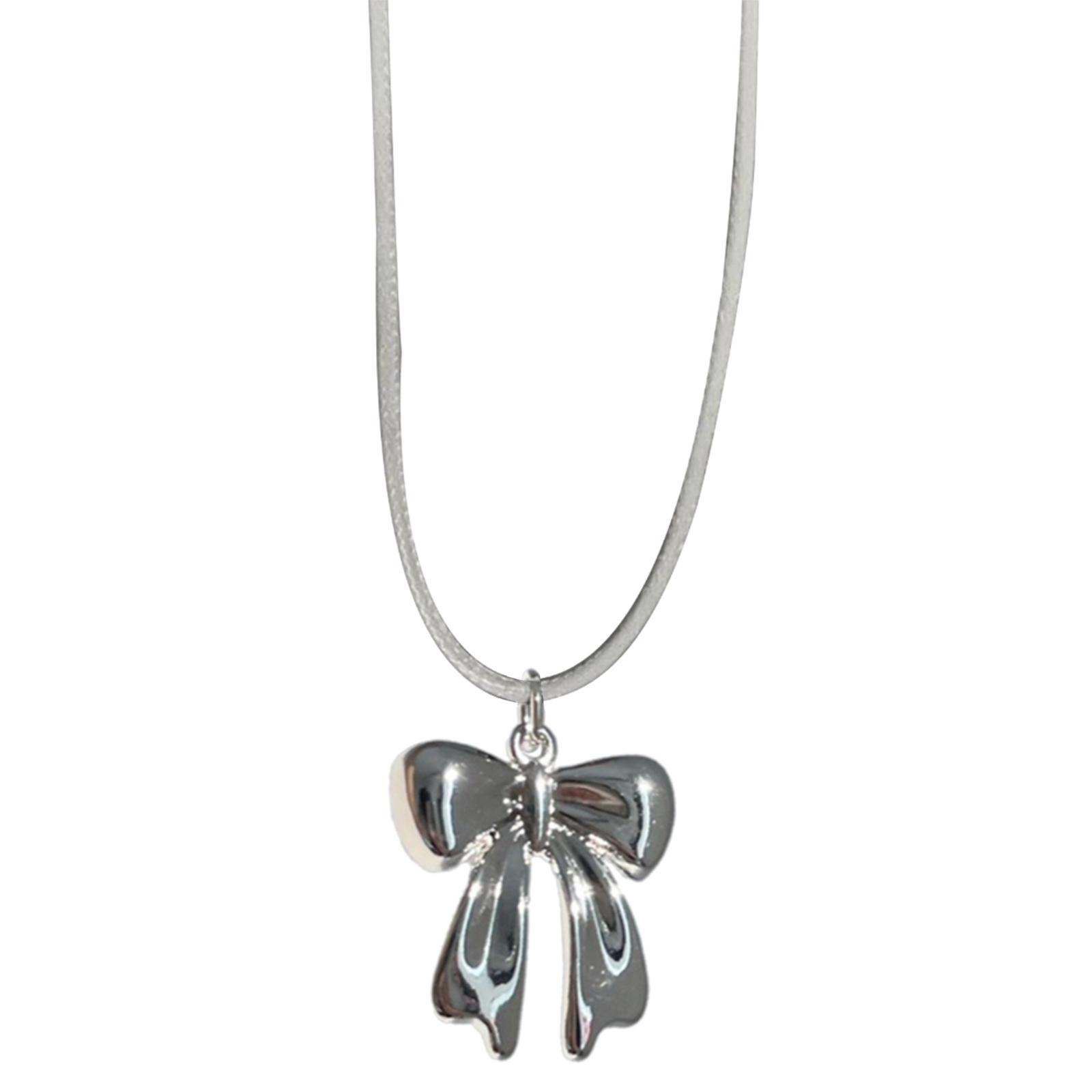 

Fashionable Bowknot Necklace Unique Collarbone Chain Accessories Versatile Y2K Neck Jewelry Adornment Fashion Piece 1 белый