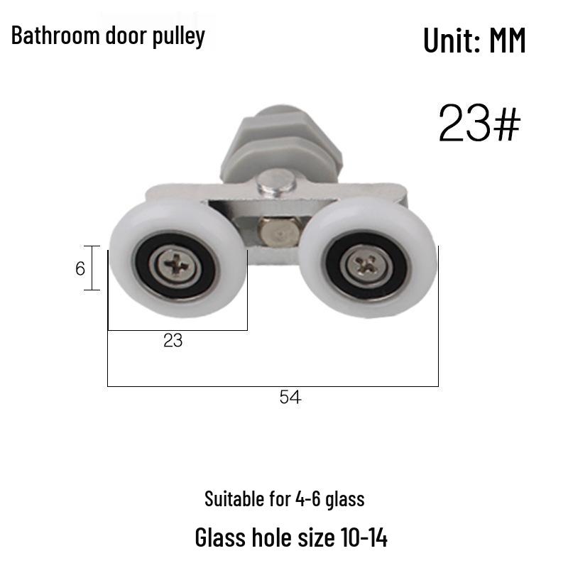 Vintage Arc Shower Room Sliding Glass Door Dual Wheel Pulley