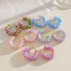 Round Resin Silver Needle Earrings Color Unique Earrings Fashion Personality Earrings